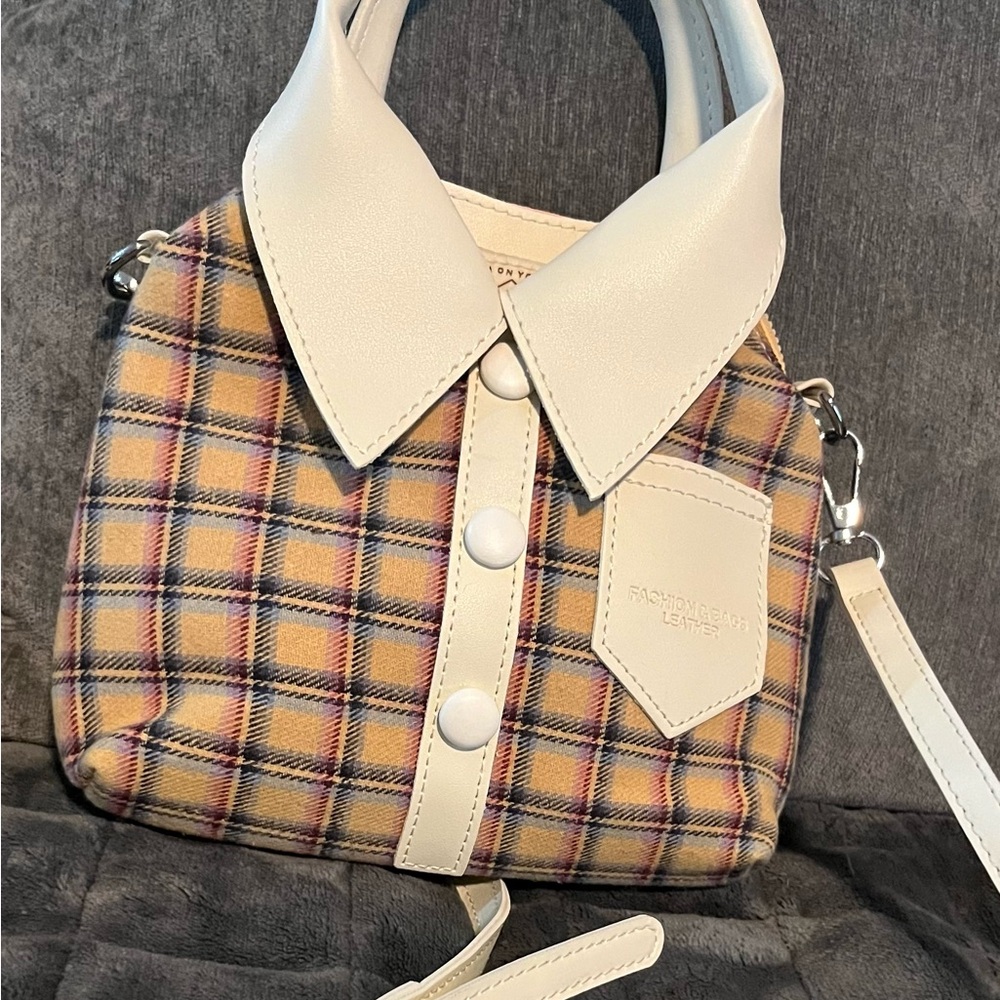 Chic Beige and Cream Crossbody Bag